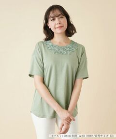 ＊＊Leilian PLUS HOUSE__ / レリアンプラスハウス カットソー | 刺繍カットソー