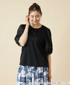 ＊＊Leilian PLUS HOUSE__ / レリアンプラスハウス カットソー | 切替パフスリーブカットソー