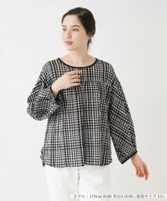 ＊＊Leilian PLUS HOUSE__ / レリアンプラスハウス シャツ・ブラウス | チェックオーバーブラウス