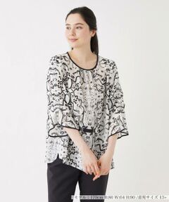 ＊＊Leilian PLUS HOUSE__ / レリアンプラスハウス シャツ・ブラウス | フレアスリーブプリントブラウス