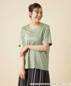 ＊＊Leilian PLUS HOUSE__ / レリアンプラスハウス カットソー | 切替ネックカットソー