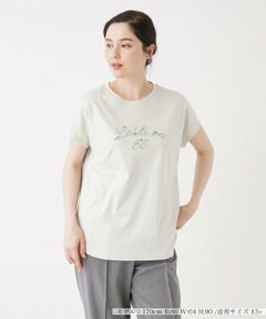 ＊＊Leilian PLUS HOUSE__ / レリアンプラスハウス カットソー | ロゴ×フラワー刺繍Tシャツ