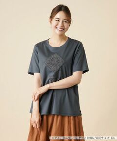 ＊＊Leilian PLUS HOUSE__ / レリアンプラスハウス カットソー | スクエアレースTシャツ
