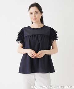 ＊＊Leilian PLUS HOUSE__ / レリアンプラスハウス シャツ・ブラウス | ドットチュール切替ブラウス