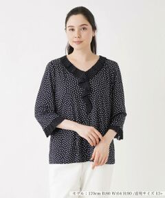 ＊＊Leilian PLUS HOUSE__ / レリアンプラスハウス カットソー | ドット切替カットソー