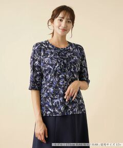 ＊＊Leilian PLUS HOUSE__ / レリアンプラスハウス カットソー | フラワー柄フリルカットソー