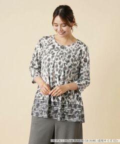 ＊＊Leilian PLUS HOUSE__ / レリアンプラスハウス カットソー | プリントペプラムカットソー