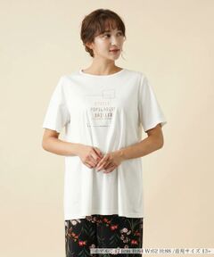 ＊＊Leilian PLUS HOUSE__ / レリアンプラスハウス カットソー | 箔ロゴプリントＴシャツ