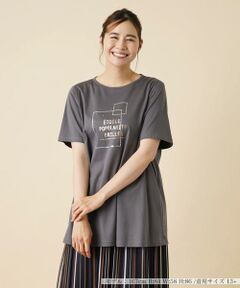 ＊＊Leilian PLUS HOUSE__ / レリアンプラスハウス カットソー | 箔ロゴプリントＴシャツ