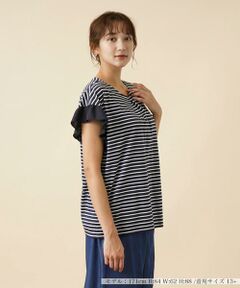 ＊＊Leilian PLUS HOUSE__ / レリアンプラスハウス カットソー | 袖切替ボーダーカットソー