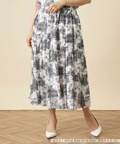 ＊＊Leilian PLUS HOUSE__ / レリアンプラスハウス ミニ・ひざ丈スカート | 総柄プリントスカート