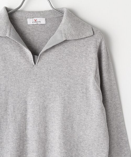 L'EQUIPE / レキップ ニット・セーター | コットンカシミヤ衿付きニットプルオーバー | 詳細2