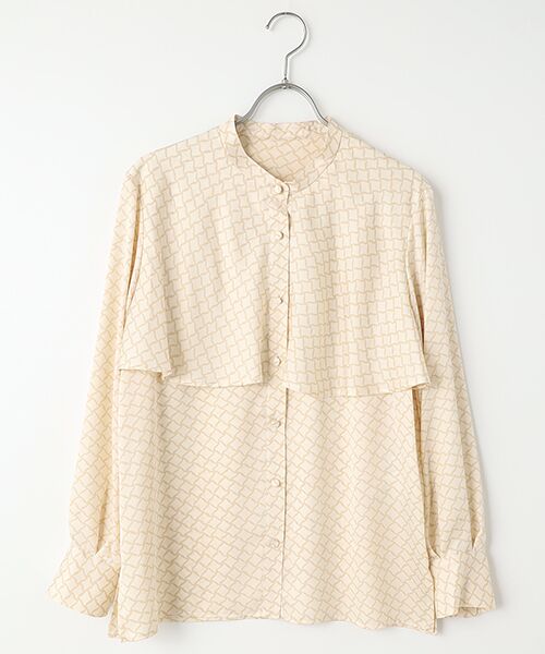 L'EQUIPE/レキップ ダイヤ柄プリントブラウス ベージュ系その他 38