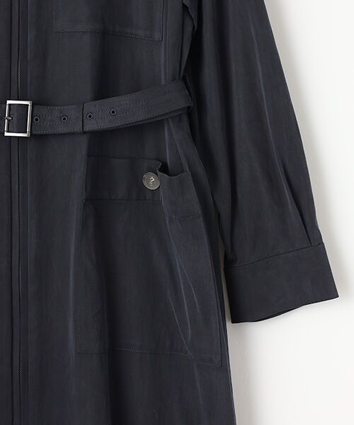 L'EQUIPE / レキップ ロング・マキシ丈ワンピース | キュプラナイロンピーチシャツワンピース | 詳細4