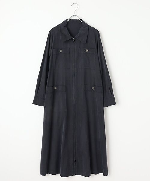 L'EQUIPE / レキップ ロング・マキシ丈ワンピース | キュプラナイロンピーチシャツワンピース | 詳細8