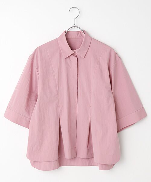 L'EQUIPE/レキップ コットンナイロンダンプシャツブラウス ピンク 38