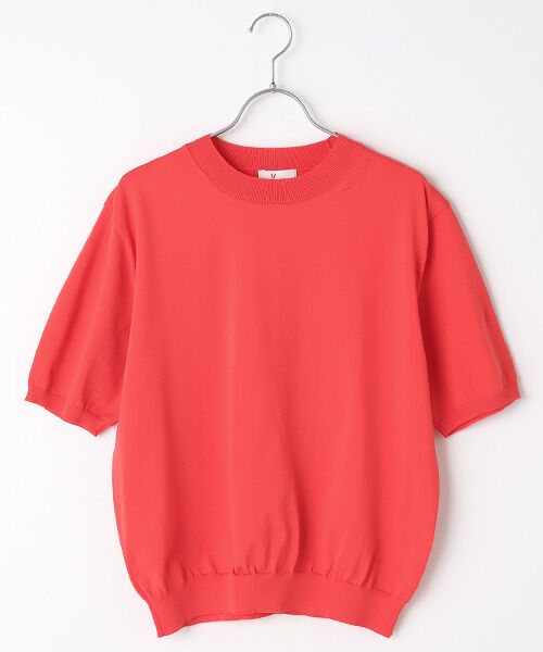 L'EQUIPE/レキップ ストレッチ糸デザインスリーブニットトップス レッド系その他 38