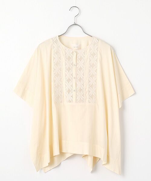 L'EQUIPE / レキップ シャツ・ブラウス | コットンレーヨンローンボタニカルダイポンチョブラウス | 詳細7