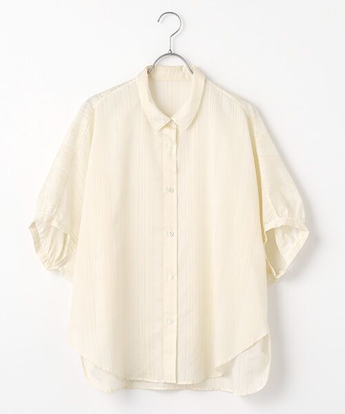 L'EQUIPE / レキップ シャツ・ブラウス | コットンナイロンランダムストライプブラウス（アイボリー）