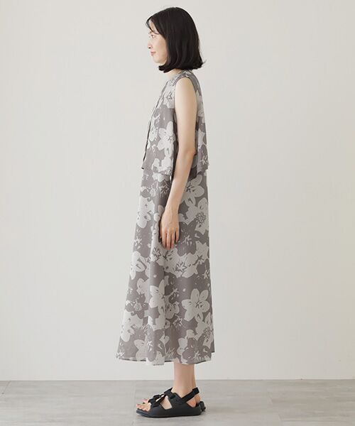 L'EQUIPE / レキップ ロング・マキシ丈ワンピース | グラデーションフラワープリントワンピース | 詳細7