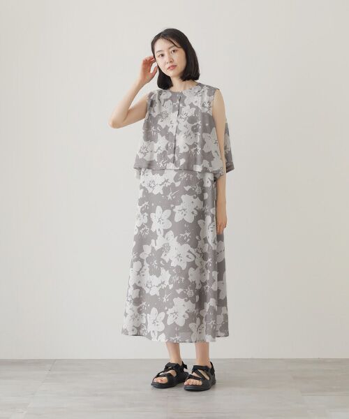L'EQUIPE / レキップ ロング・マキシ丈ワンピース | グラデーションフラワープリントワンピース | 詳細10