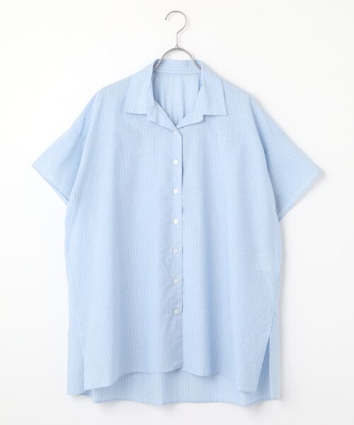 L'EQUIPE / レキップ シャツ・ブラウス | 綿和紙ボイルストライプシャツ | 詳細6