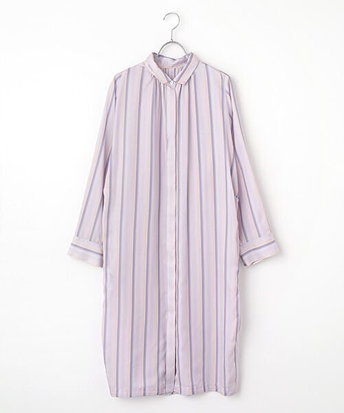 L'EQUIPE/レキップ グラデーションキュプラストライプワンピース パープル系その他 M