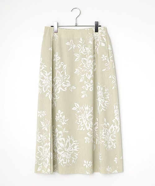L'EQUIPE / レキップ ロング・マキシ丈スカート | フラワー顔料プリントスカート（ベージュ系その他）