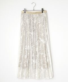 L'EQUIPE / レキップ ロング・マキシ丈スカート | リーフ柄メッシュレーススカート