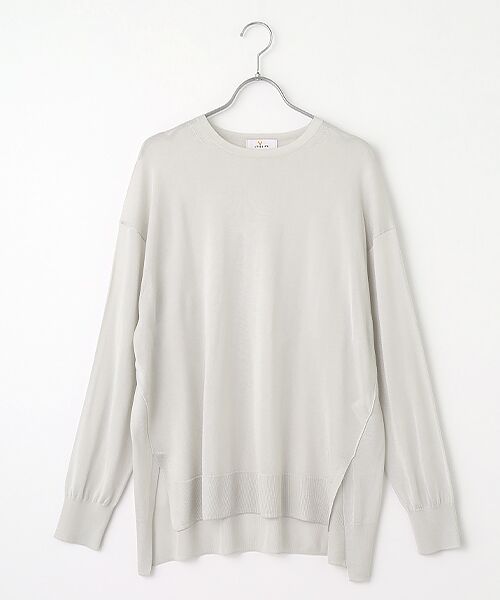 L'EQUIPE/レキップ ブライトレーヨンニットプルオーバー ライトグレー M L'EQUIPE/レキップ ブライトレーヨンニットプルオーバー ライトグレー M