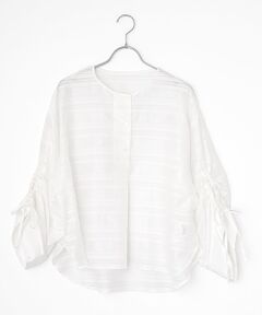 L'EQUIPE / レキップ シャツ・ブラウス | シアーストライプシャーリングスリーブブラウス