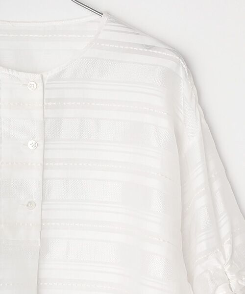 L'EQUIPE / レキップ シャツ・ブラウス | シアーストライプシャーリングスリーブブラウス | 詳細2