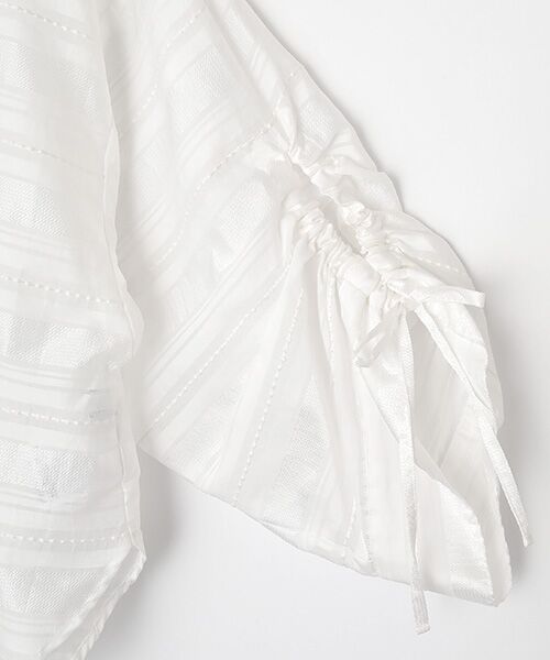 L'EQUIPE / レキップ シャツ・ブラウス | シアーストライプシャーリングスリーブブラウス | 詳細3