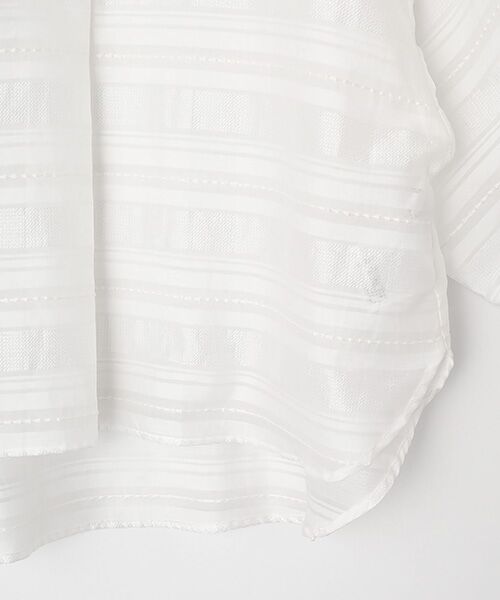 L'EQUIPE / レキップ シャツ・ブラウス | シアーストライプシャーリングスリーブブラウス | 詳細4