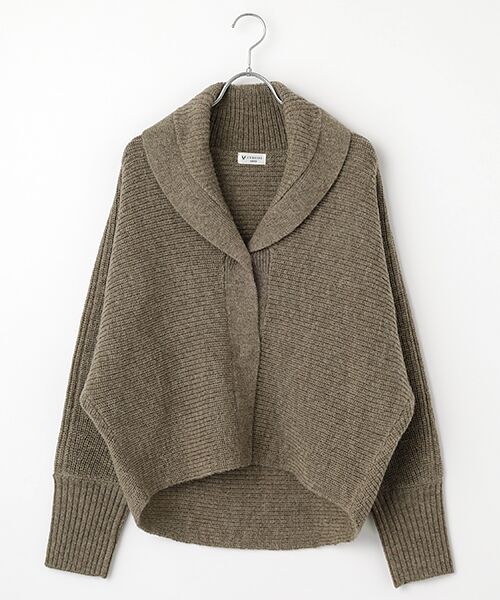 L'EQUIPE/レキップ ナチュラルカラーウールハーフジャケット ブラウン M