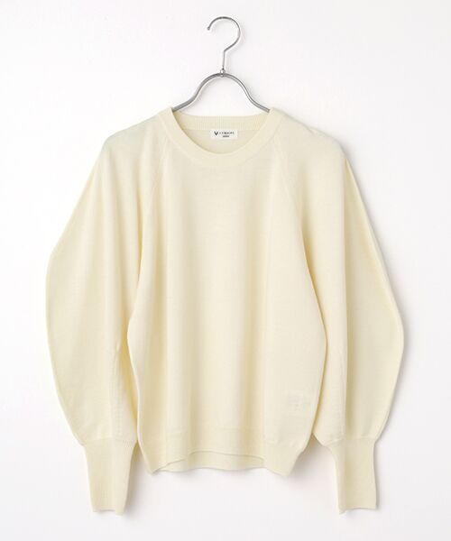 L'EQUIPE/レキップ ウール梳毛ボリュームスリーブニット オフホワイト M L'EQUIPE/レキップ ウール梳毛ボリュームスリーブニット オフホワイト M