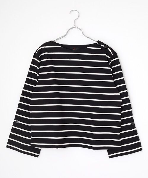 L'EQUIPE/レキップ コットンボーダープルオーバー ブラック系その他 M