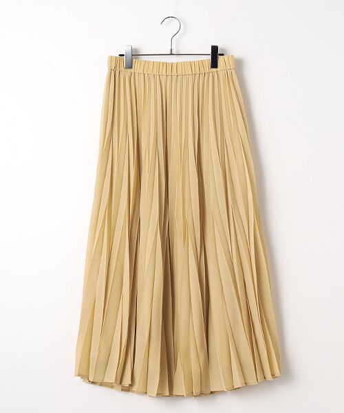 L'EQUIPE / レキップ ロング・マキシ丈スカート | ウールシャンブレープリーツスカート（クリーム）