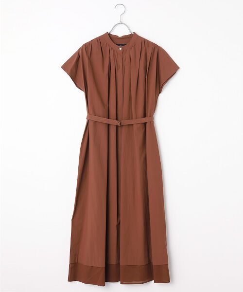 L'EQUIPE / レキップ ロング・マキシ丈ワンピース | タンブラーコットンタイプライターワンピース（ブラウン）