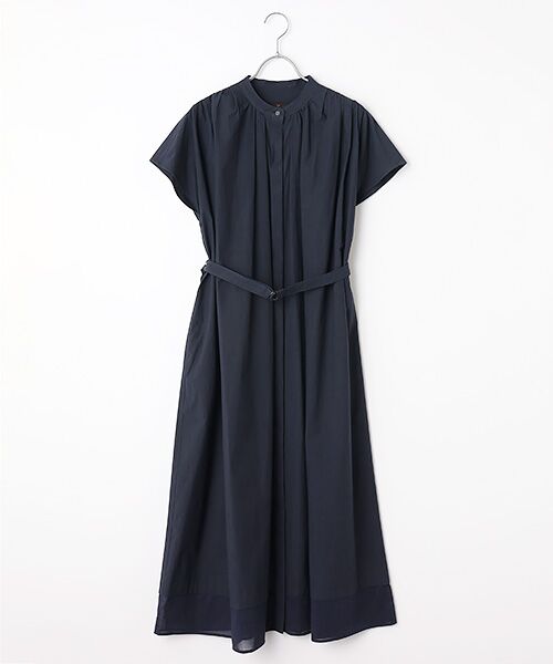 L'EQUIPE / レキップ ロング・マキシ丈ワンピース | タンブラーコットンタイプライターワンピース（ダークネイビー）