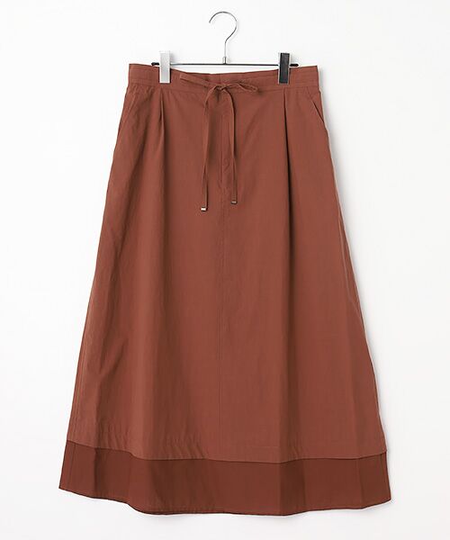 L'EQUIPE / レキップ ロング・マキシ丈スカート | タンブラーコットンタイプライタースカート（ブラウン）