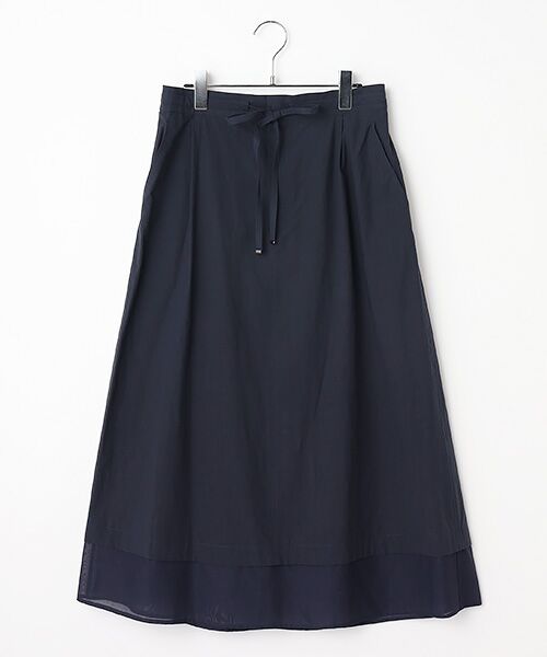 L'EQUIPE / レキップ ロング・マキシ丈スカート | タンブラーコットンタイプライタースカート（ダークネイビー）