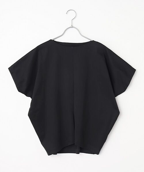 L'EQUIPE / レキップ カットソー | ペーパーライクトリコットドレープカットソー（ブラック）