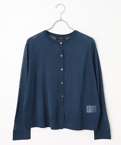 L'EQUIPE / レキップ カーディガン・ボレロ | ギマコットンクルーネックカーディガン（ダークネイビー）