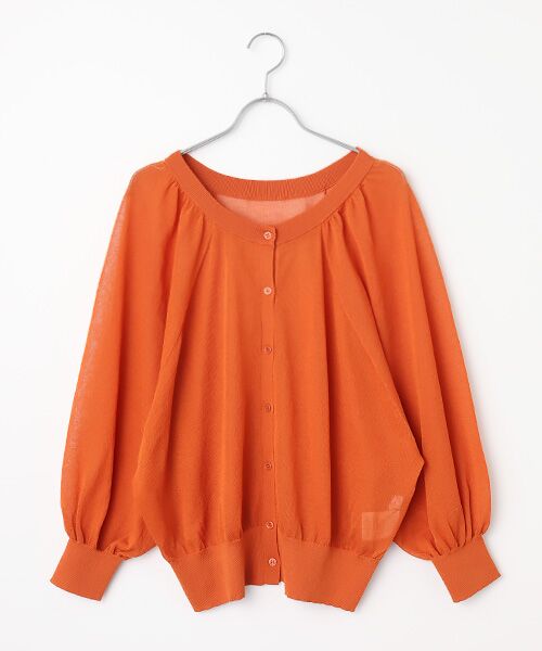 L'EQUIPE / レキップ カーディガン・ボレロ | ギャザー2wayカーディガン（オレンジ）