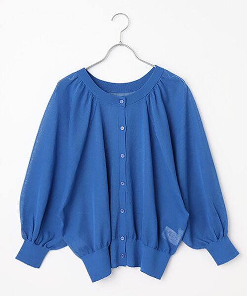 L'EQUIPE / レキップ カーディガン・ボレロ | ギャザー2wayカーディガン（ブルー）