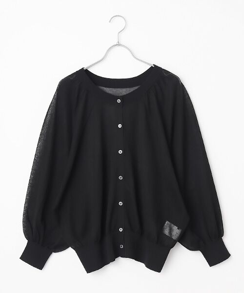 L'EQUIPE / レキップ カーディガン・ボレロ | ギャザー2wayカーディガン（ブラック）