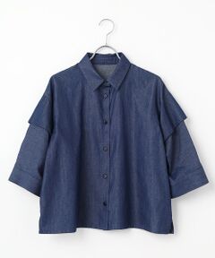 L'EQUIPE / レキップ シャツ・ブラウス | コットンリヨセルダンガリースクエアボリュームスリーブシャツ