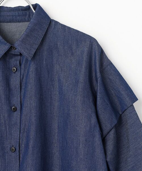 L'EQUIPE / レキップ シャツ・ブラウス | コットンリヨセルダンガリースクエアボリュームスリーブシャツ | 詳細3