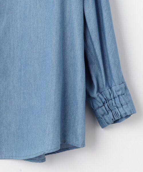 L'EQUIPE / レキップ シャツ・ブラウス | コットンリヨセルダンガリーバレルスリーブシャツ | 詳細3